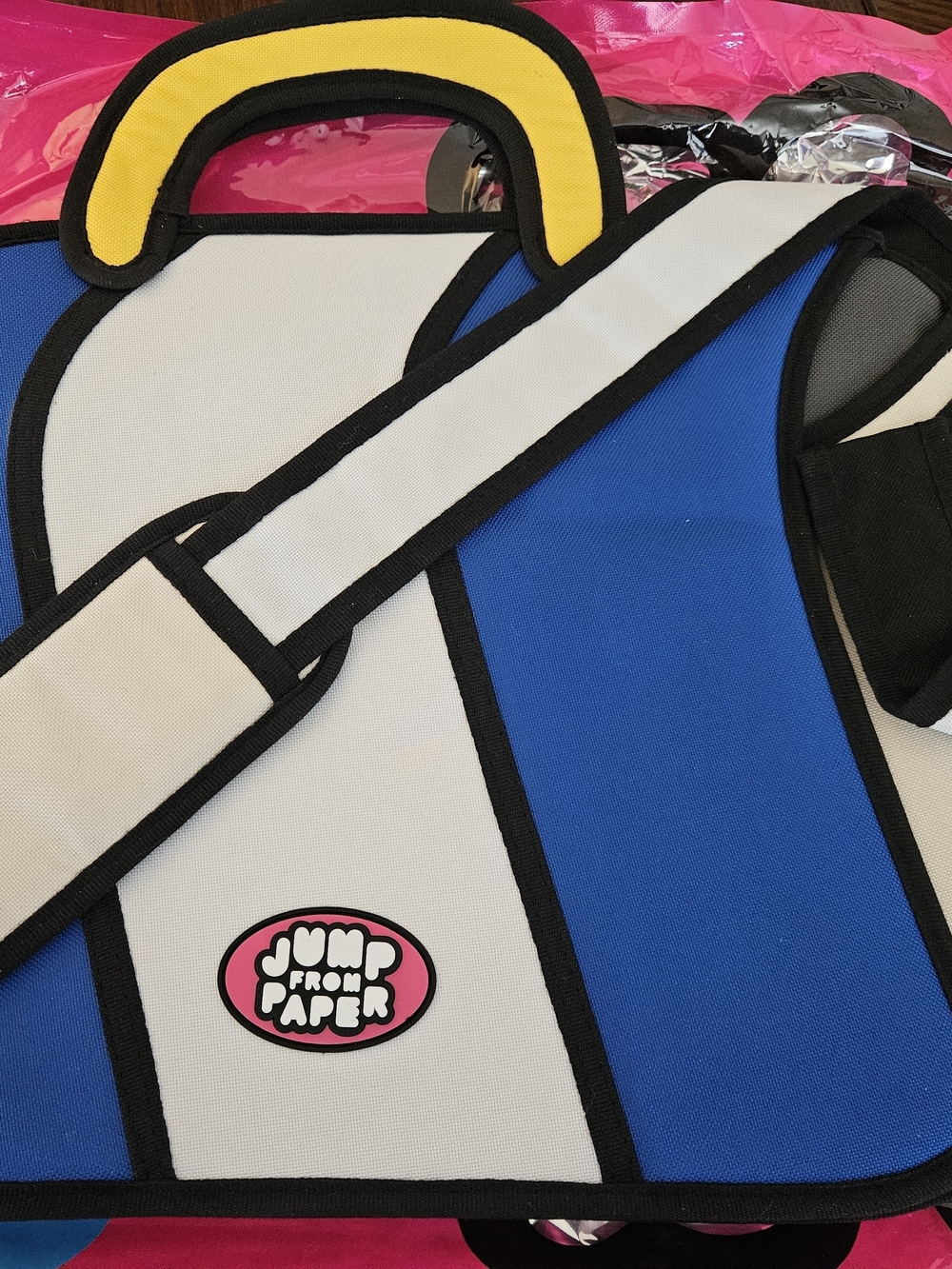 Jump From Paper Blue and White Shoulder Bag Vintage Somber Style